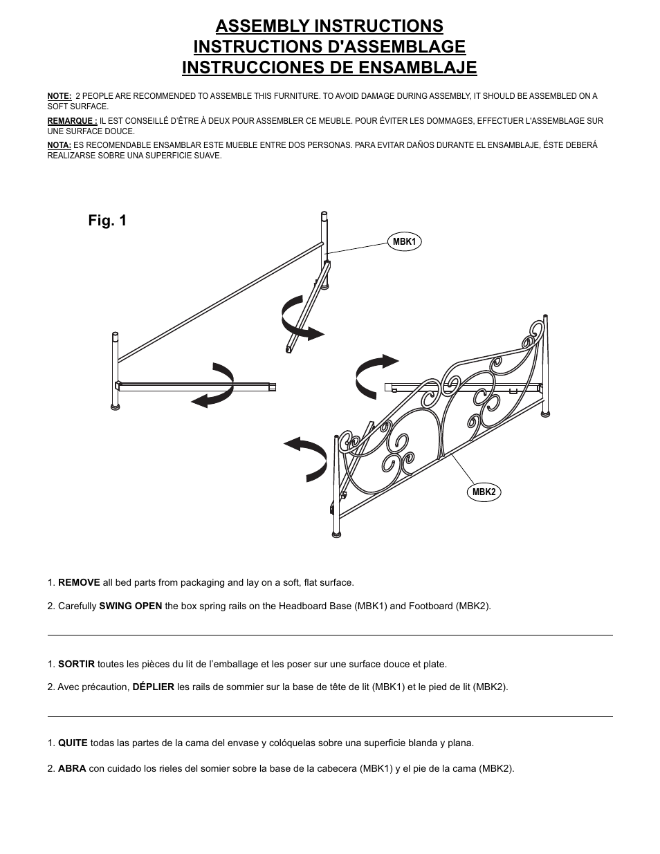 Fig. 1 | Bell'O B538KDB King Size User Manual | Page 4 / 11