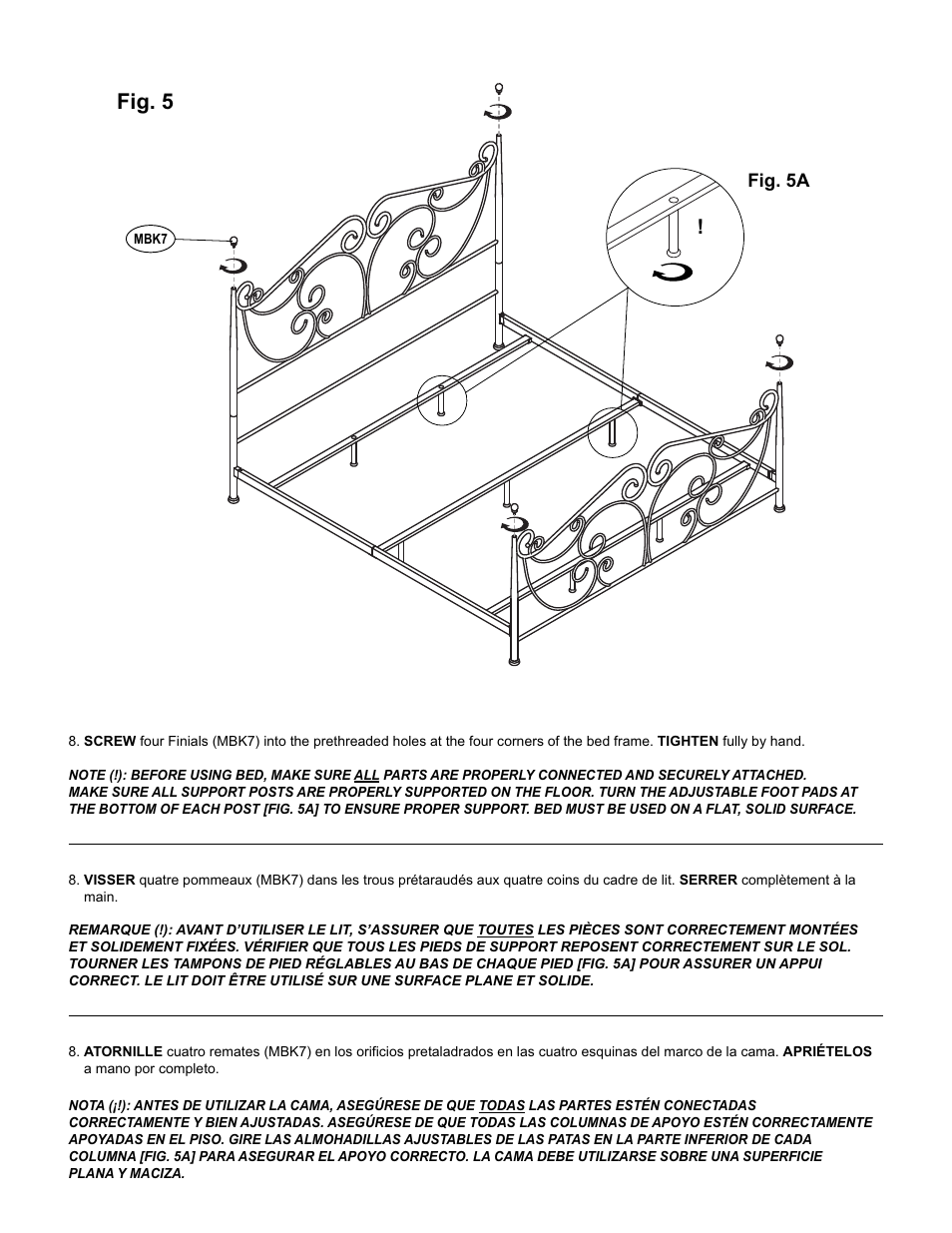 Fig. 5 | Bell'O B538KDB King Size User Manual | Page 8 / 11