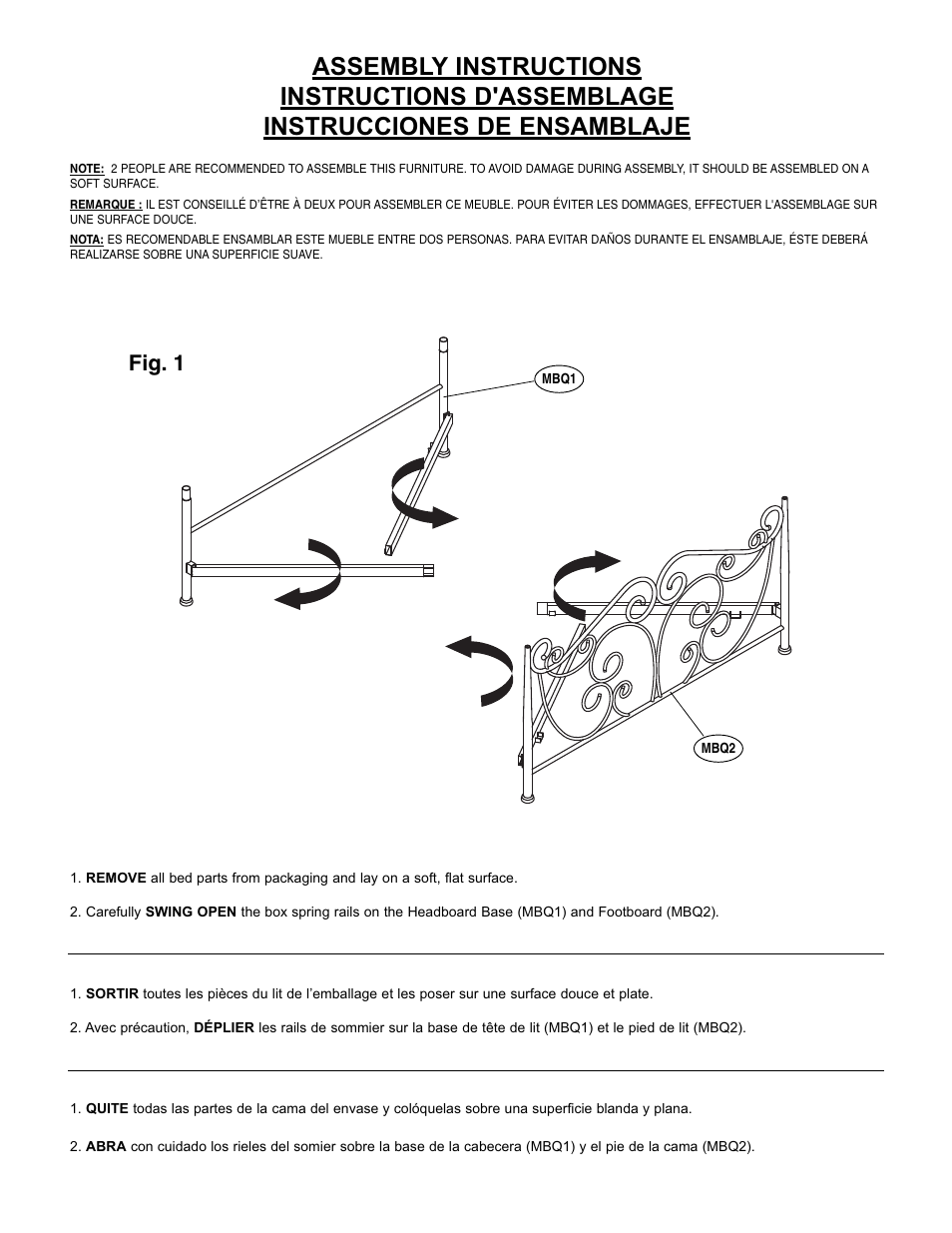 Fig. 1 | Bell'O B538QDB Queen Size User Manual | Page 4 / 11