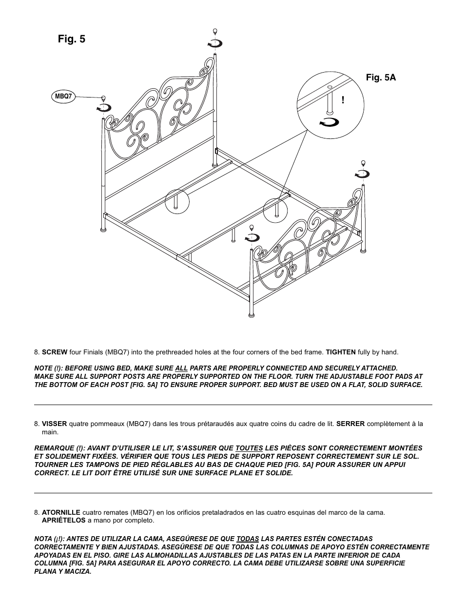 Fig. 5 | Bell'O B538QDB Queen Size User Manual | Page 8 / 11