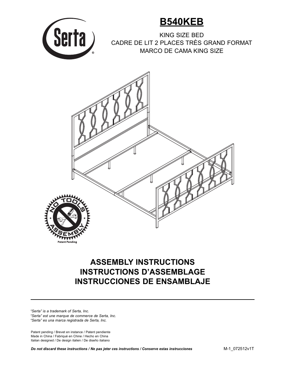 Bell'O B540KEB King Size User Manual | 8 pages