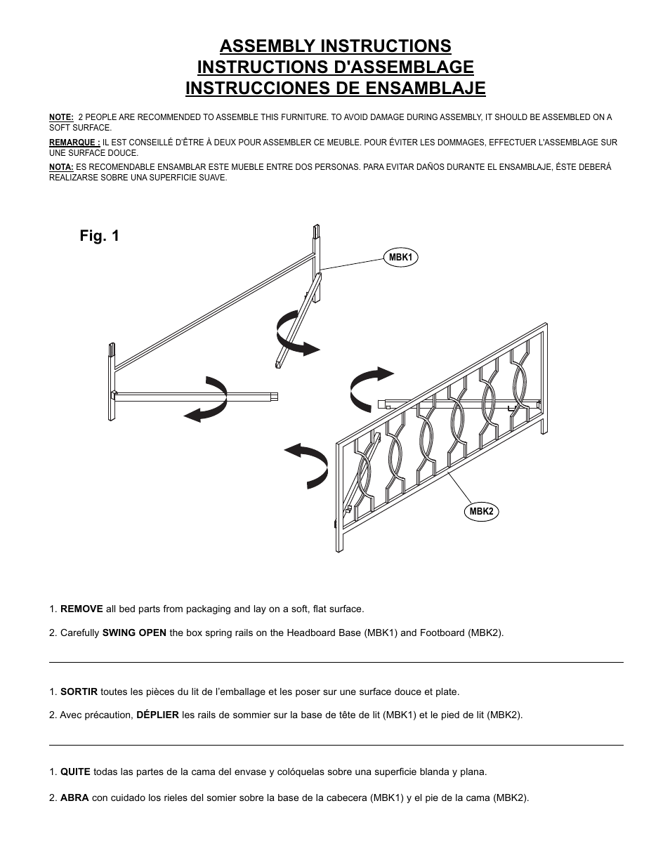Fig. 1 | Bell'O B540KEB King Size User Manual | Page 4 / 8