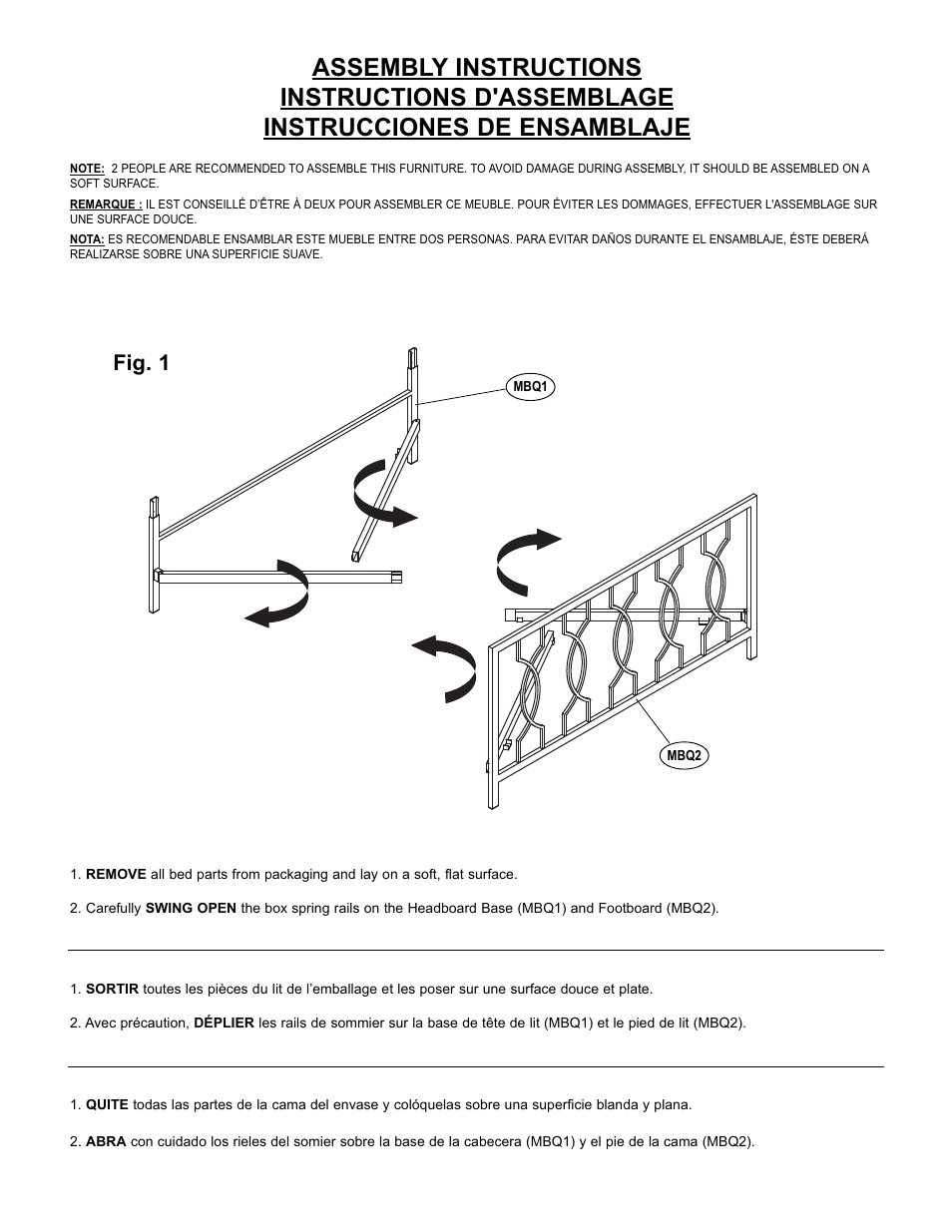 Fig. 1 | Bell'O B540QEB Queen Size User Manual | Page 4 / 8