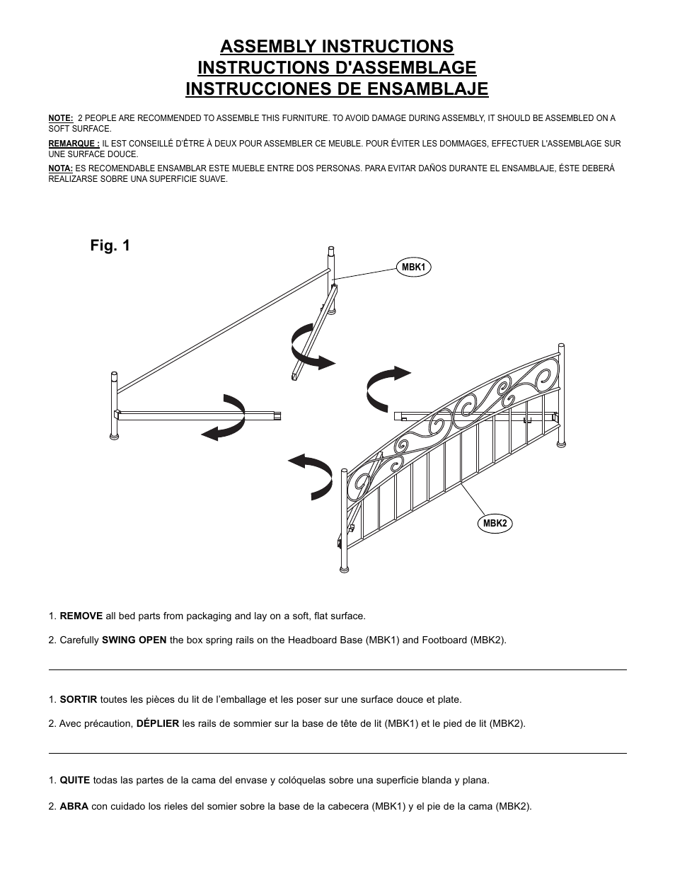 Fig. 1 | Bell'O B544KDB King Size User Manual | Page 4 / 11