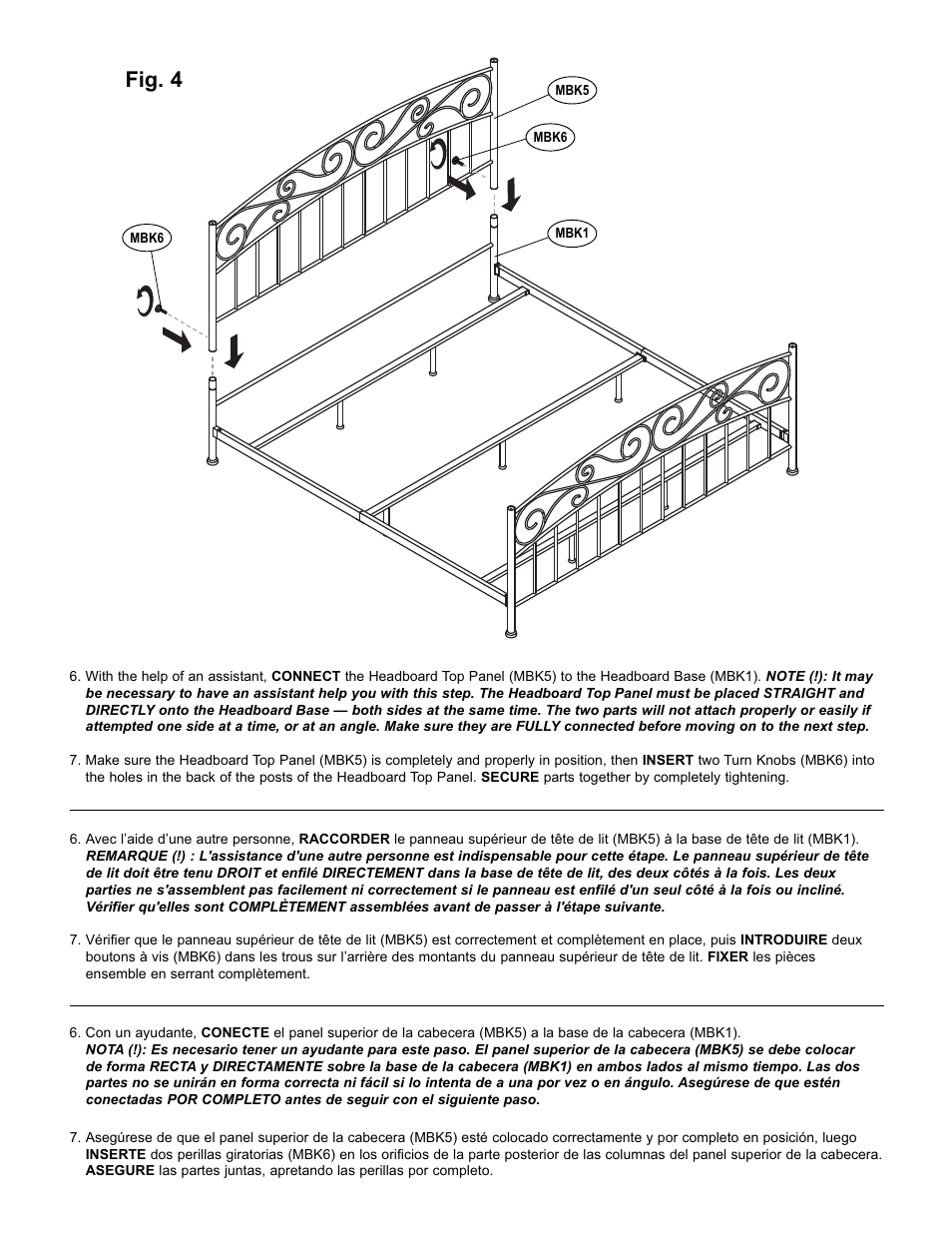 Fig. 4 | Bell'O B544KDB King Size User Manual | Page 7 / 11