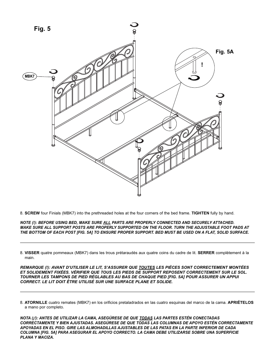 Fig. 5 | Bell'O B544KDB King Size User Manual | Page 8 / 11