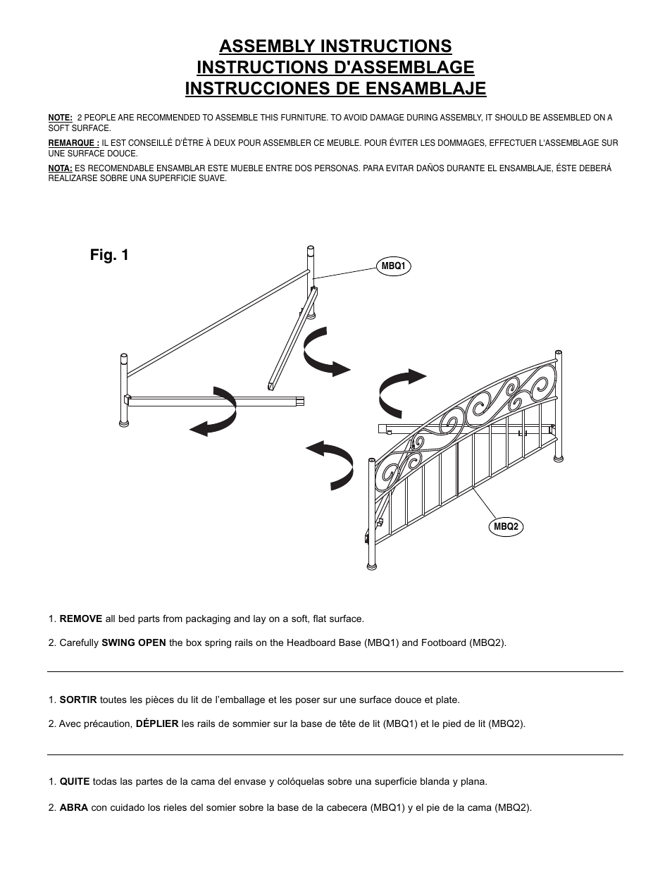 Fig. 1 | Bell'O B544KDB Queen Size User Manual | Page 4 / 11