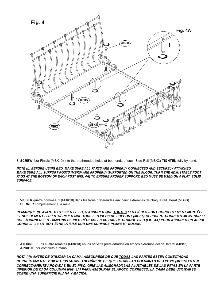 Fig. 4, Fig. 4a | Bell'O B551KBK King Size User Manual | Page 7 / 8