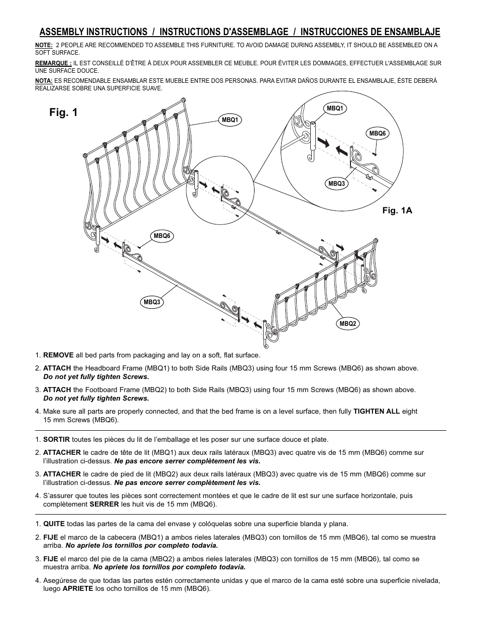 Fig. 1 | Bell'O B551KBK Queen Size User Manual | Page 4 / 8