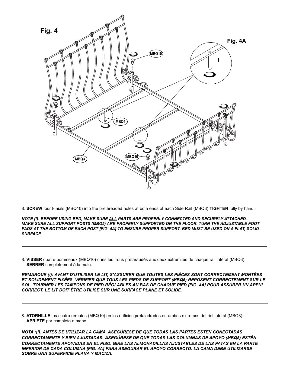 Fig. 4, Fig. 4a | Bell'O B551KBK Queen Size User Manual | Page 7 / 8