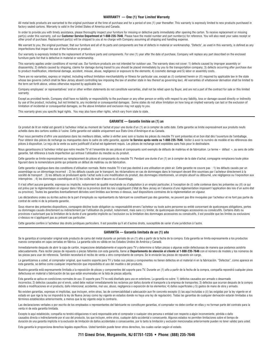 Bell'O B551KBK Queen Size User Manual | Page 8 / 8