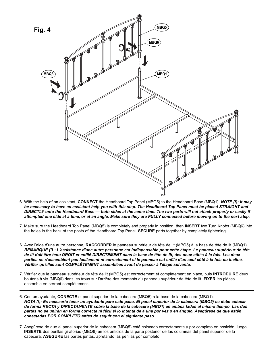 Fig. 4 | Bell'O B552KDP Queen Size User Manual | Page 7 / 11