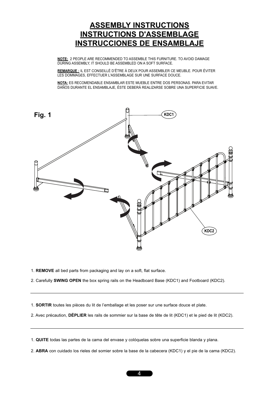 Fig. 1 | Bell'O B565KDC King Size User Manual | Page 4 / 8