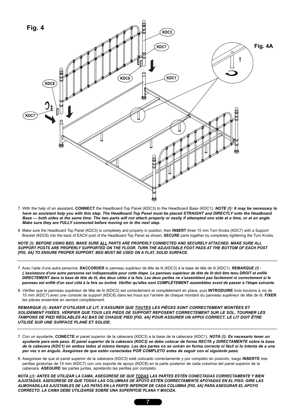 Fig. 4, Fig. 4a | Bell'O B565KDC King Size User Manual | Page 7 / 8