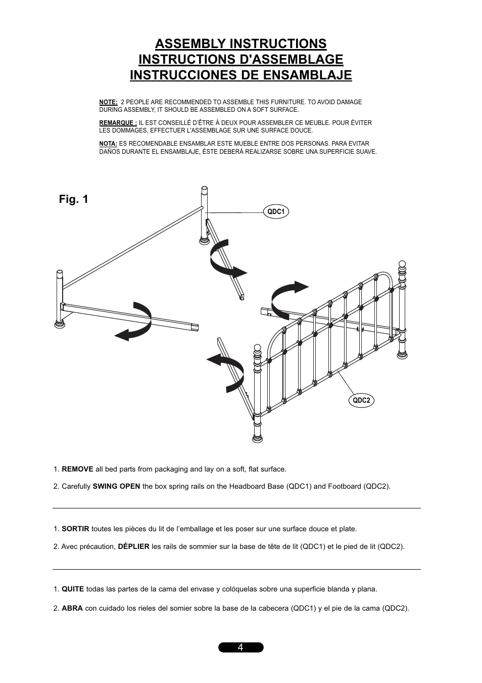 Fig. 1 | Bell'O B565KDC Queen Size User Manual | Page 4 / 8