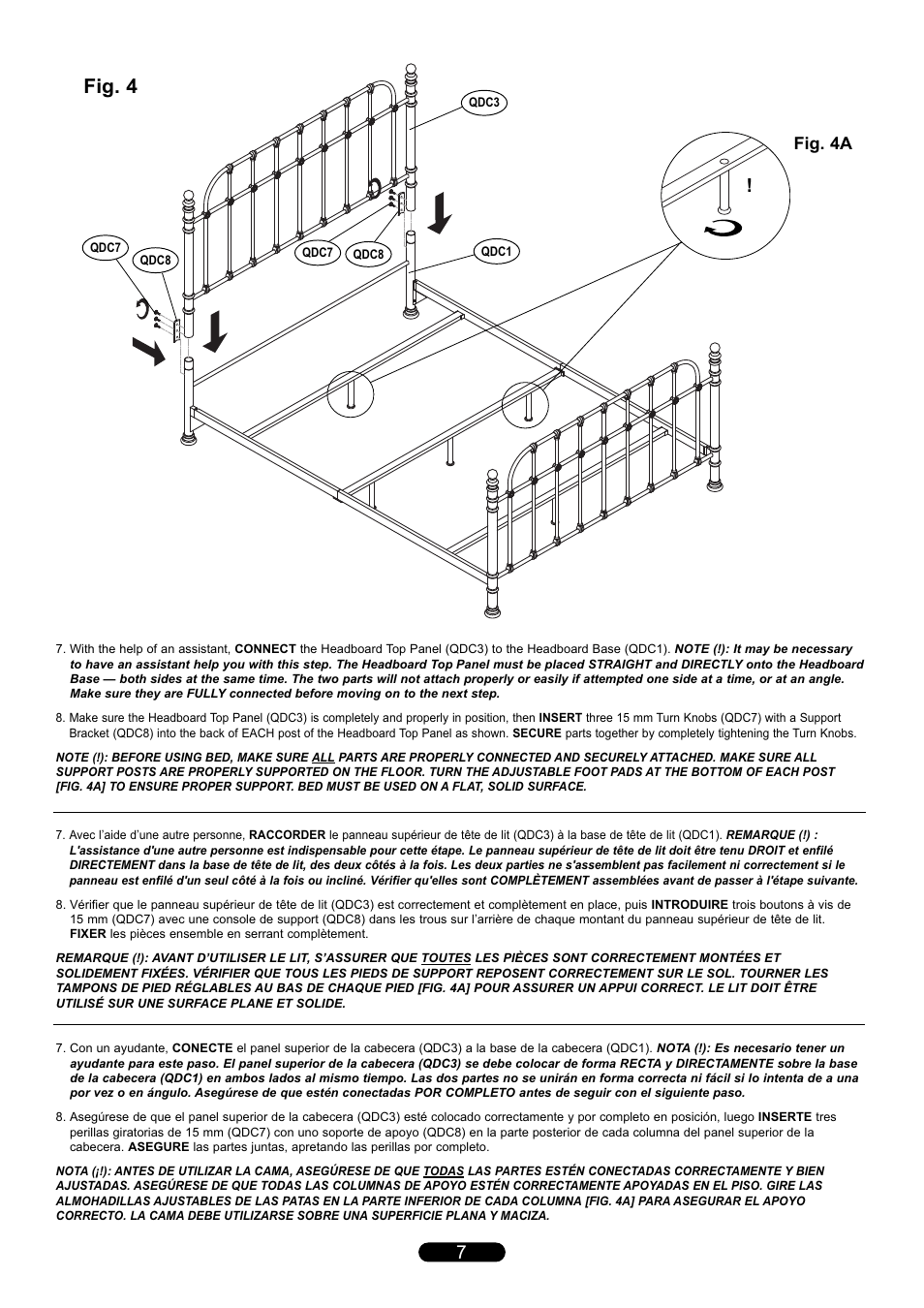 Fig. 4, Fig. 4a | Bell'O B565KDC Queen Size User Manual | Page 7 / 8