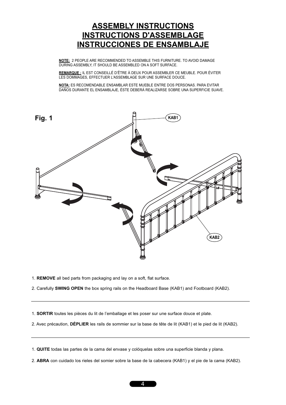 Fig. 1 | Bell'O B567KAB King Size User Manual | Page 4 / 8