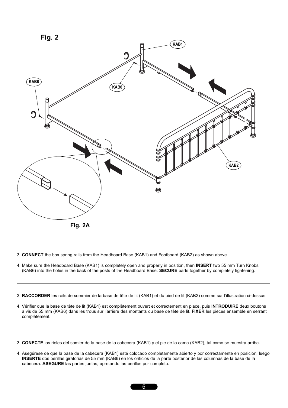 Fig. 2, Fig. 2a | Bell'O B567KAB King Size User Manual | Page 5 / 8