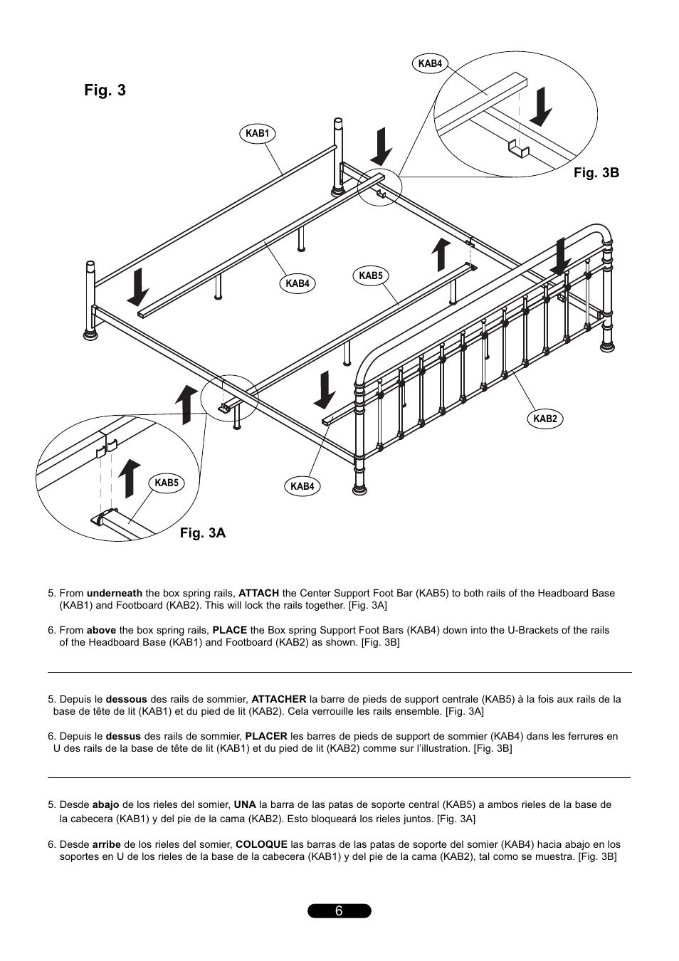 Fig. 3, Fig. 3a, Fig. 3b fig. 3a | Bell'O B567KAB King Size User Manual | Page 6 / 8