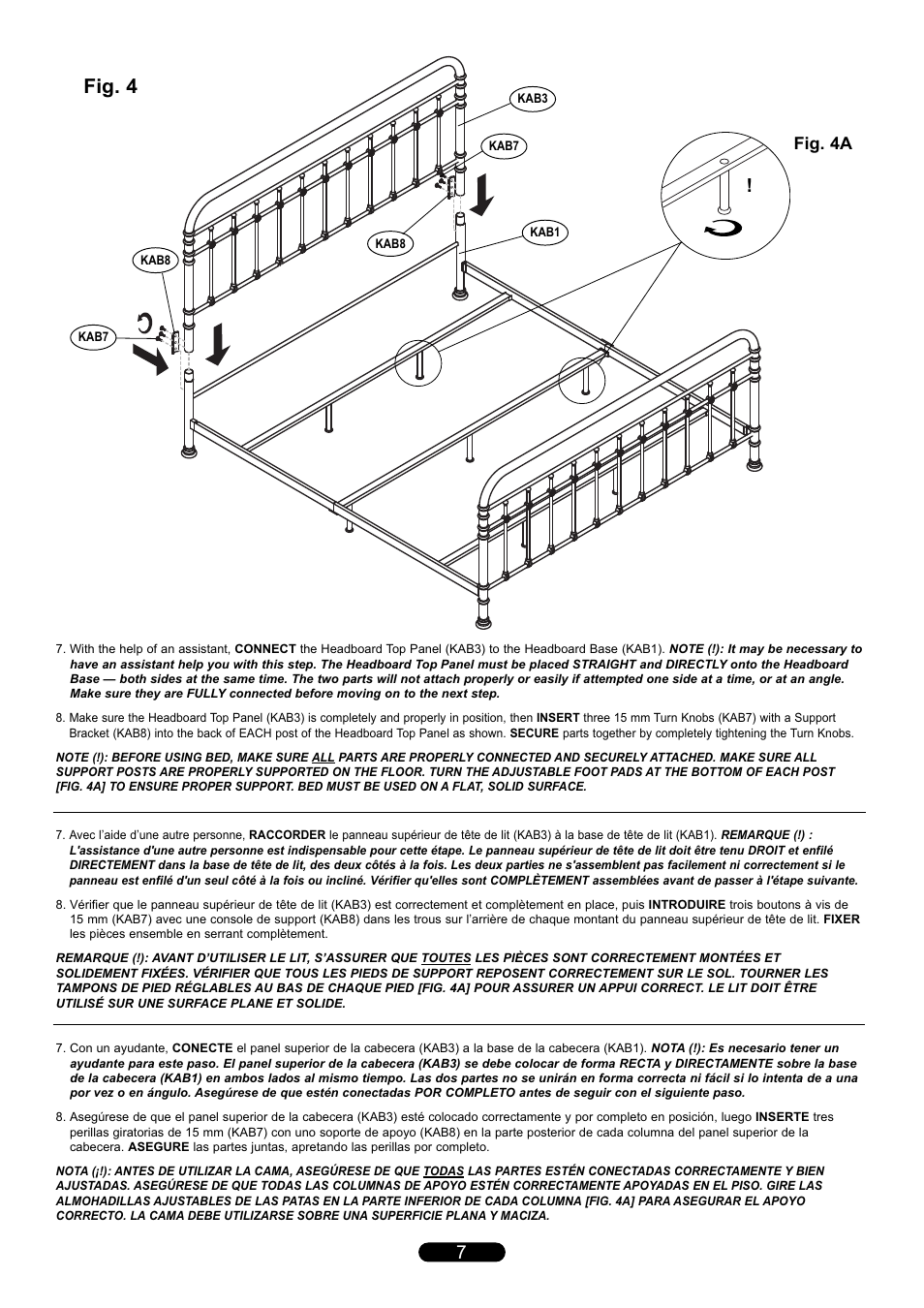 Fig. 4, Fig. 4a | Bell'O B567KAB King Size User Manual | Page 7 / 8