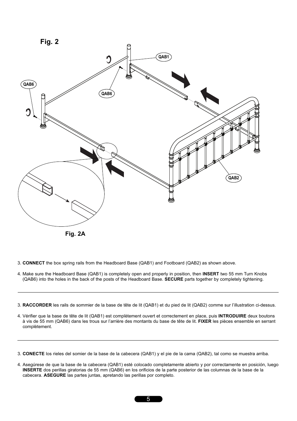 Fig. 2, Fig. 2a | Bell'O B567KAB Queen Size User Manual | Page 5 / 8