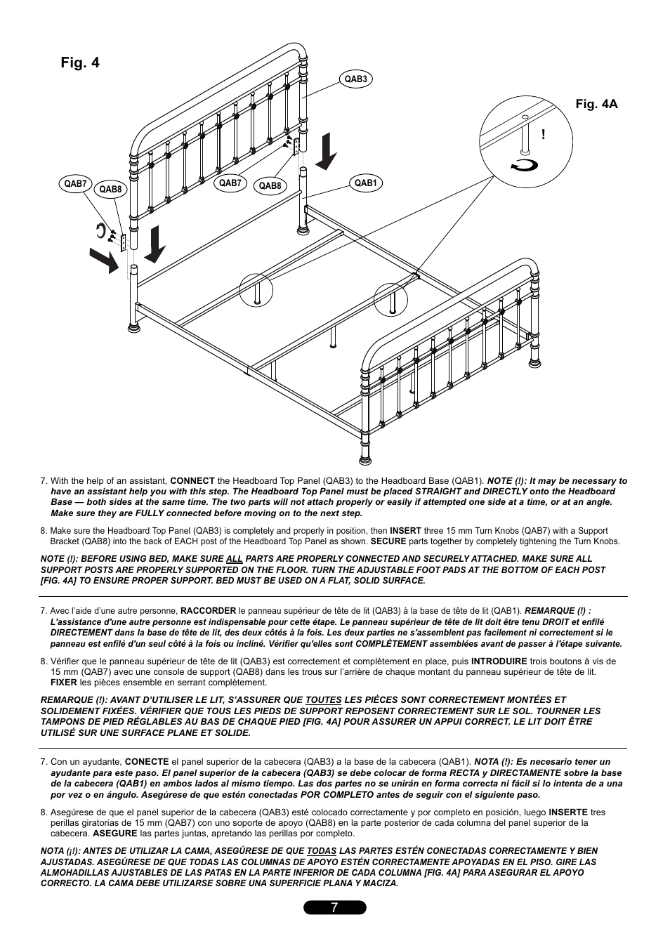 Fig. 4, Fig. 4a | Bell'O B567KAB Queen Size User Manual | Page 7 / 8