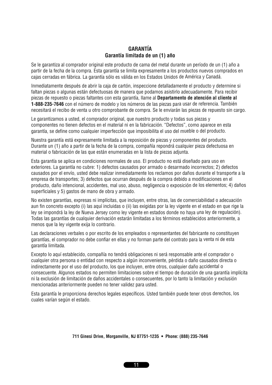 Bell'O B591KCB King Size User Manual | Page 11 / 12