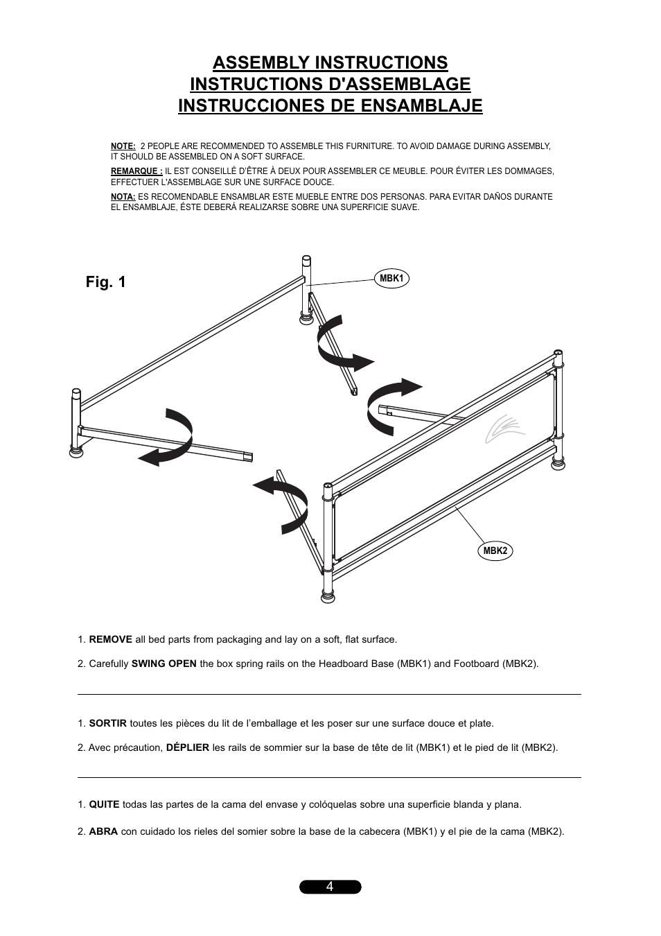 Fig. 1 | Bell'O B591KCB King Size User Manual | Page 4 / 12