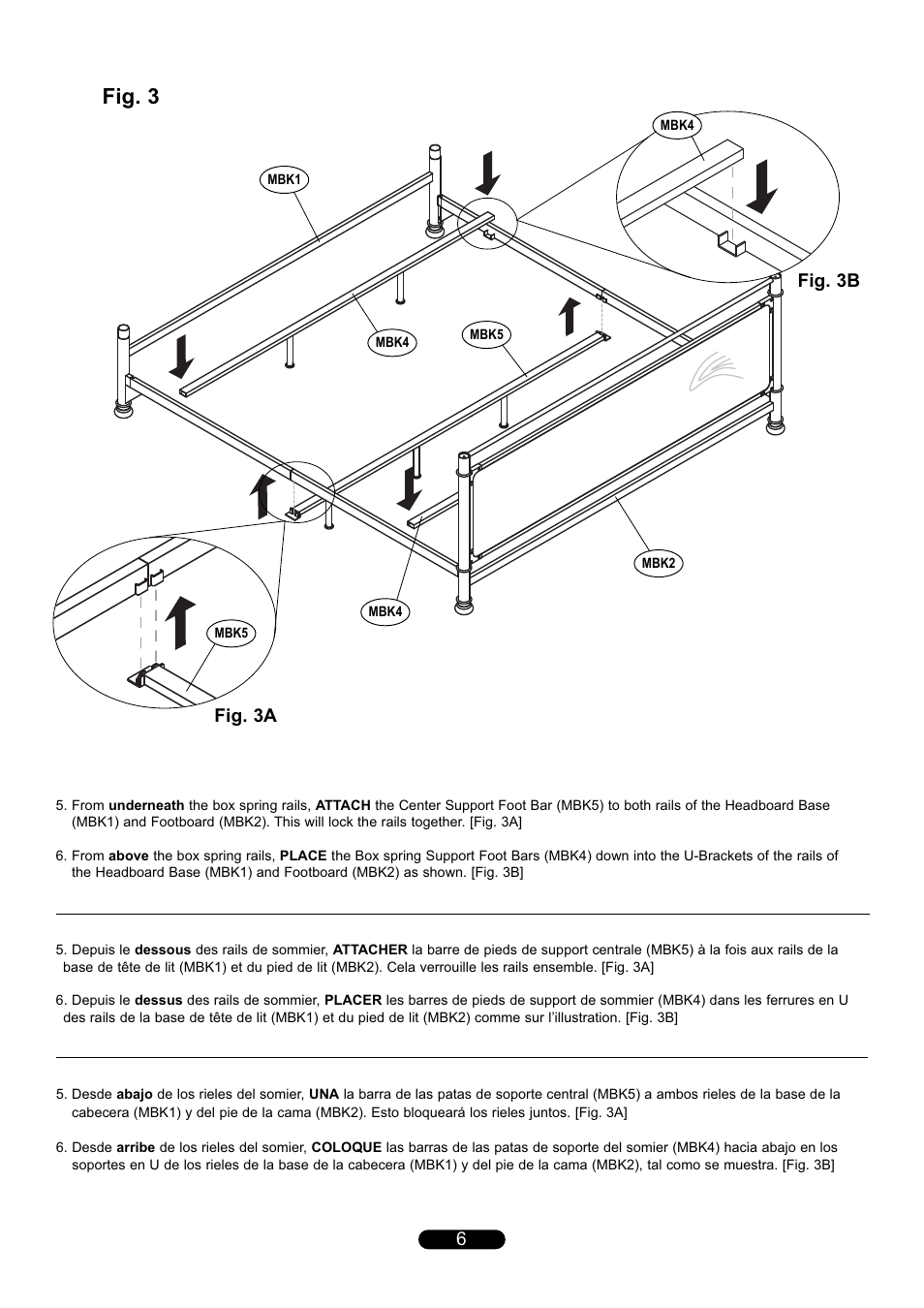 Fig. 3, 6fig. 3a, Fig. 3b | Bell'O B591KCB King Size User Manual | Page 6 / 12