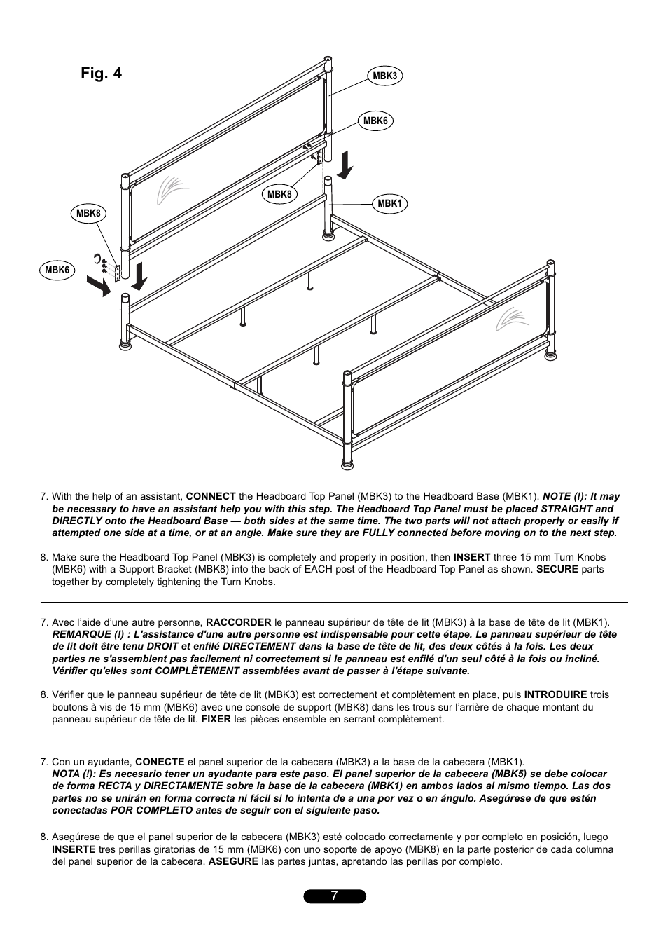 Fig. 4 | Bell'O B591KCB King Size User Manual | Page 7 / 12