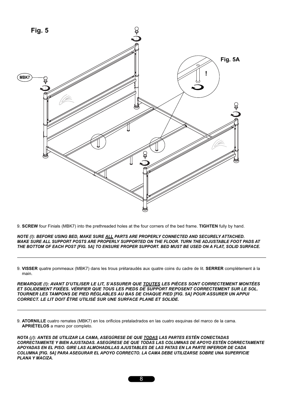 Fig. 5, Fig. 5a | Bell'O B591KCB King Size User Manual | Page 8 / 12