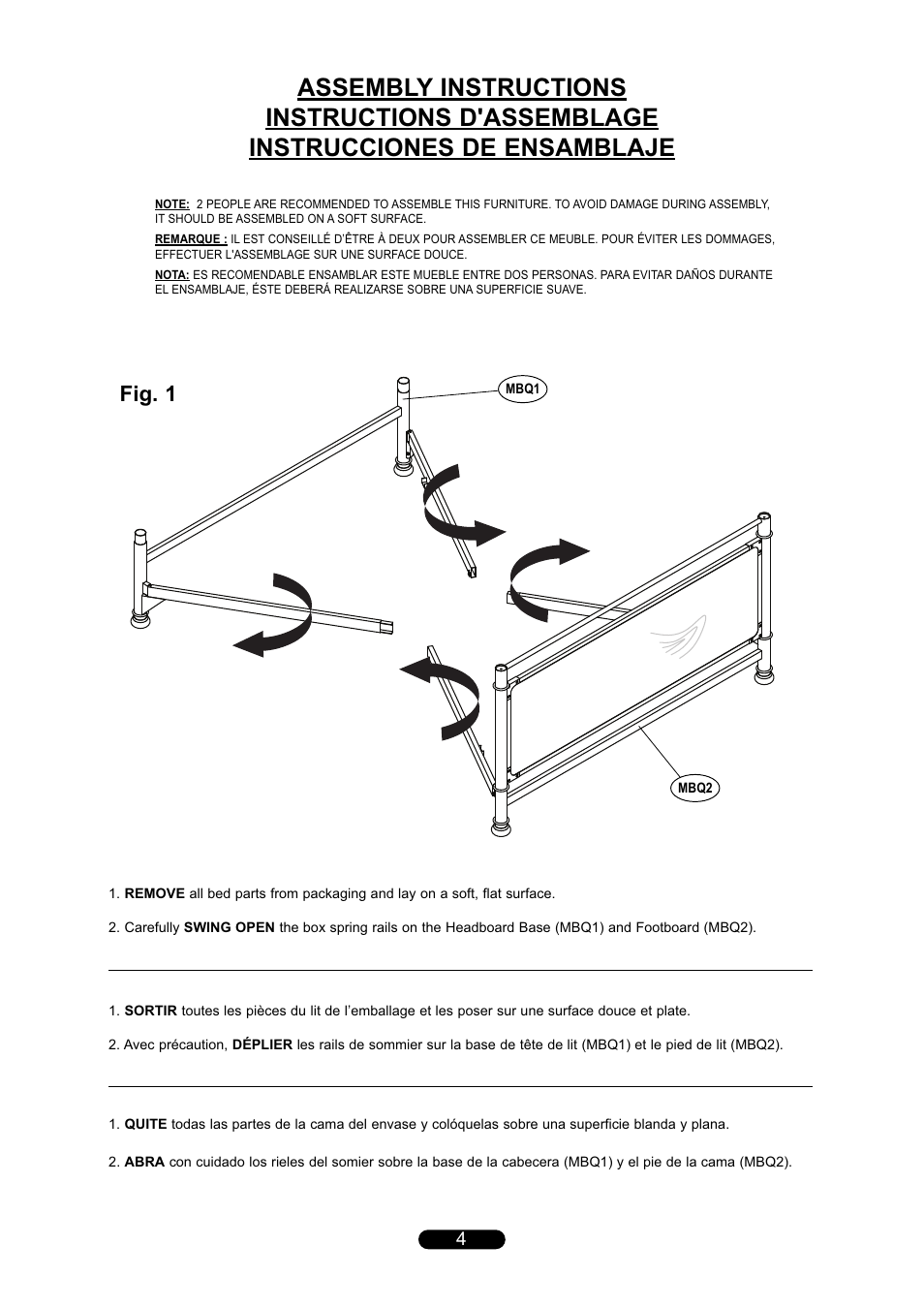 Fig. 1 | Bell'O B591KCB Queen Size User Manual | Page 4 / 12