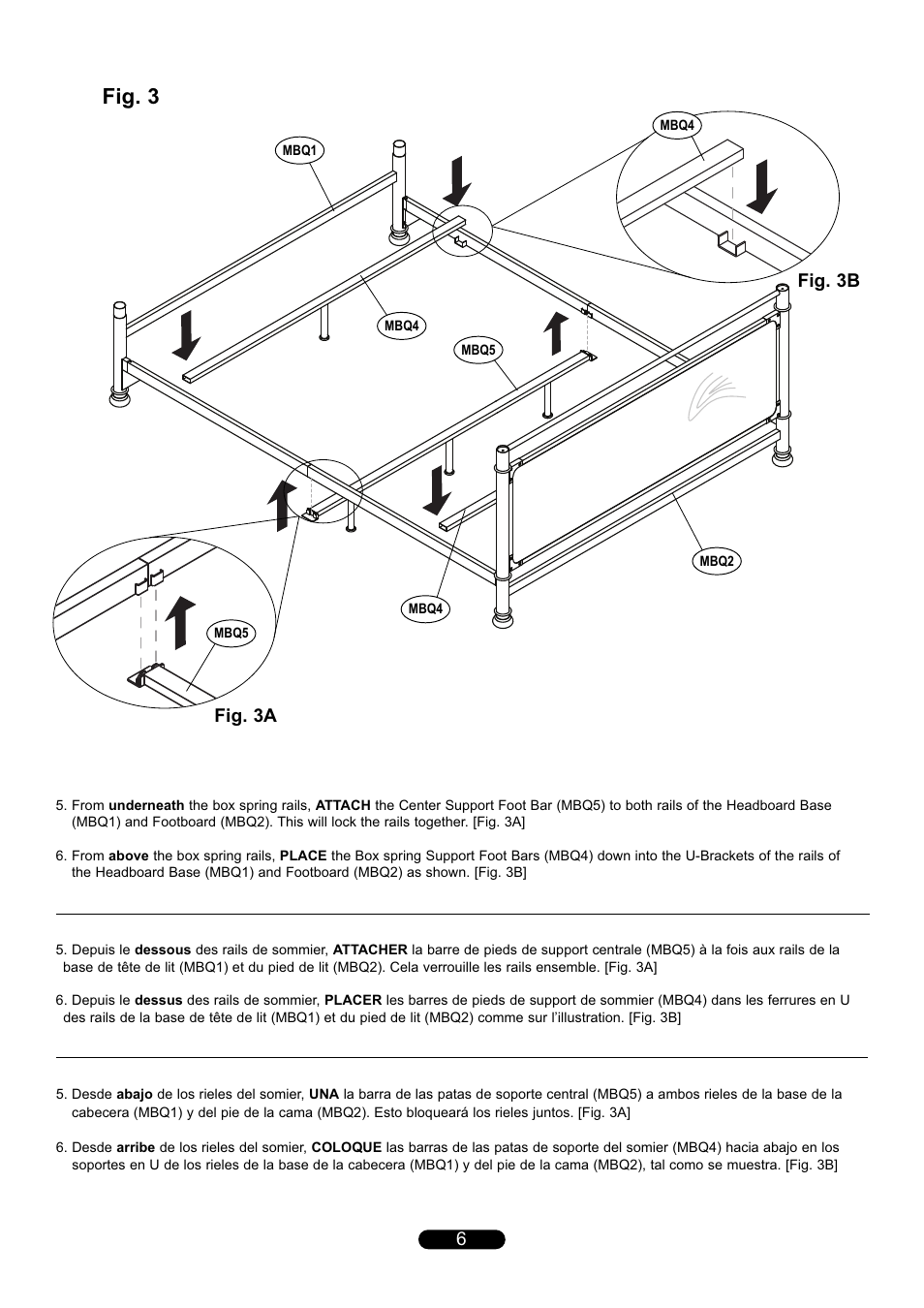 Fig. 3, 6fig. 3a, Fig. 3b | Bell'O B591KCB Queen Size User Manual | Page 6 / 12