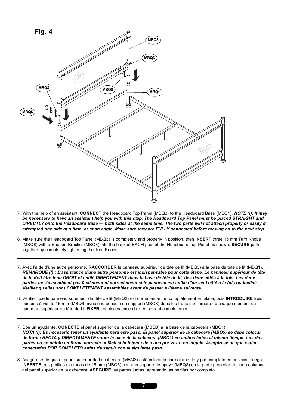 Fig. 4 | Bell'O B591KCB Queen Size User Manual | Page 7 / 12