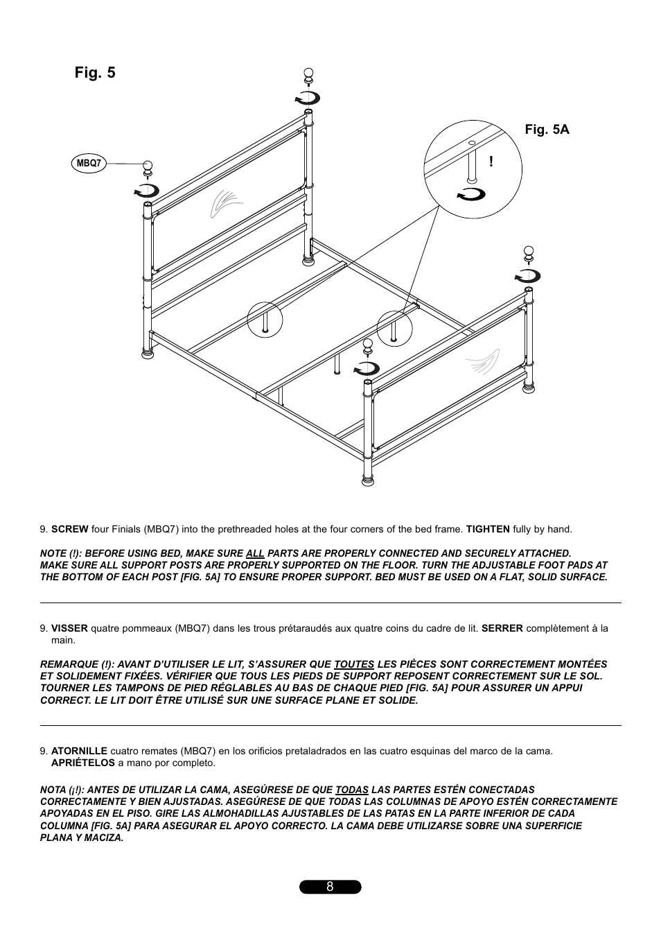 Fig. 5, Fig. 5a | Bell'O B591KCB Queen Size User Manual | Page 8 / 12