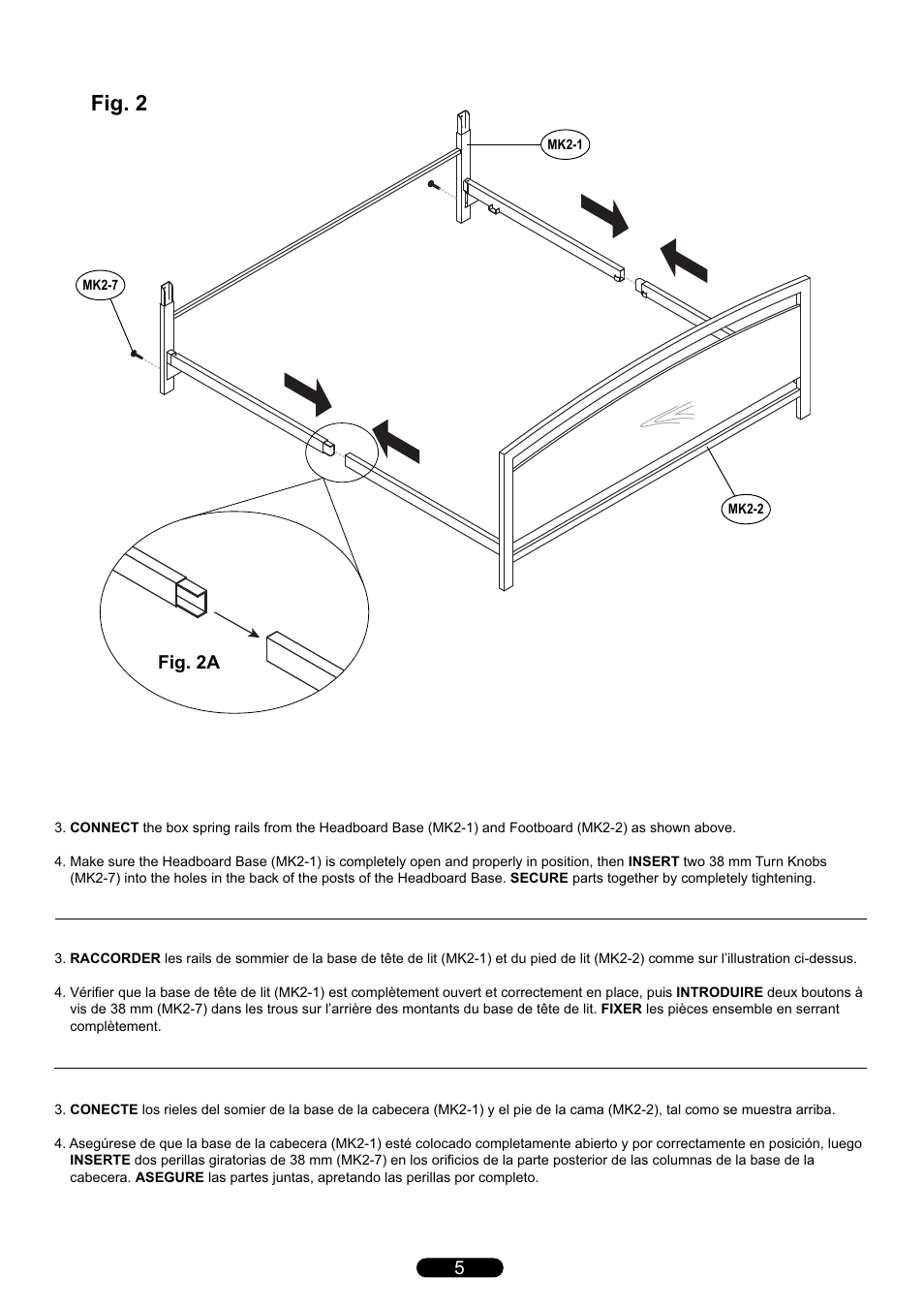 Fig. 2, Fig. 2a | Bell'O B594KMB King Size User Manual | Page 5 / 8