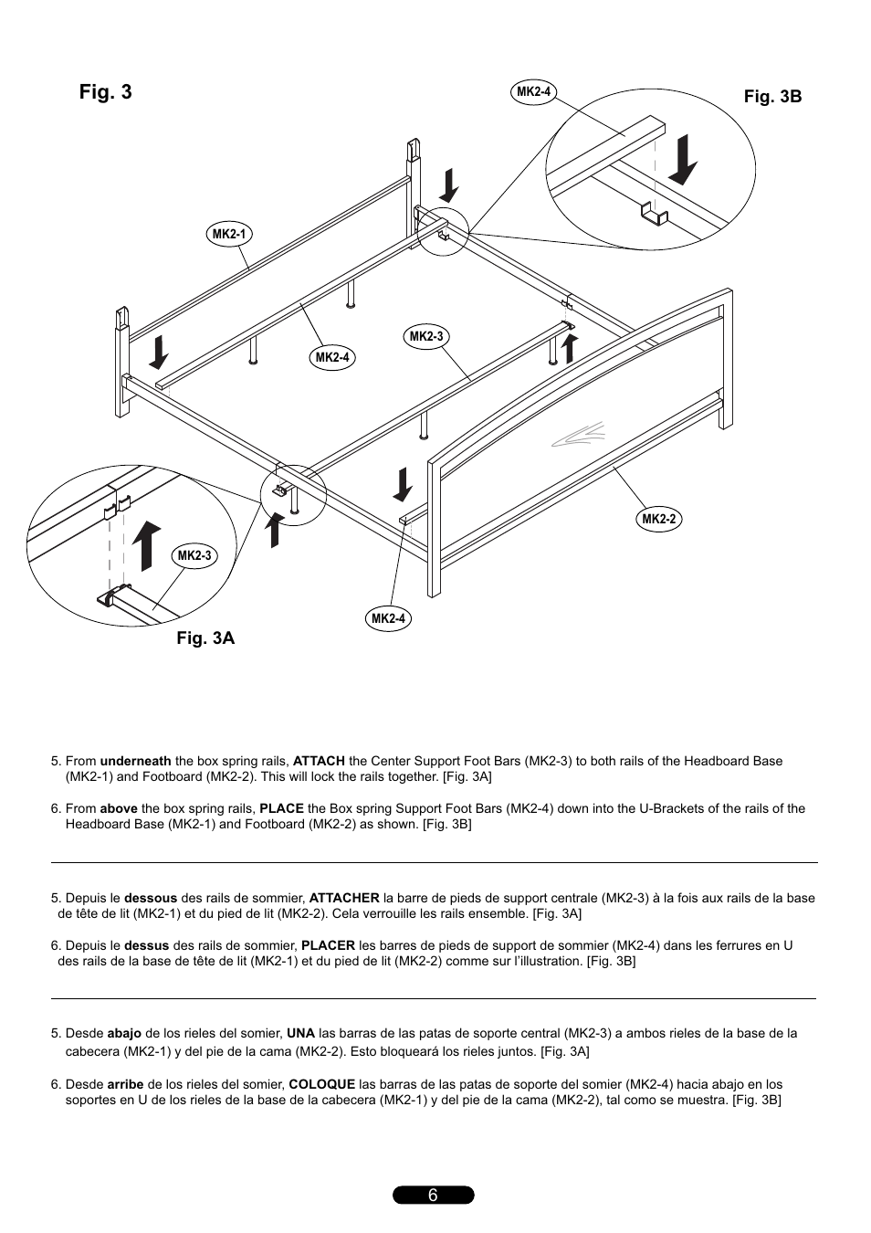 Fig. 3, Fig. 3a, Fig. 3b | Bell'O B594KMB King Size User Manual | Page 6 / 8