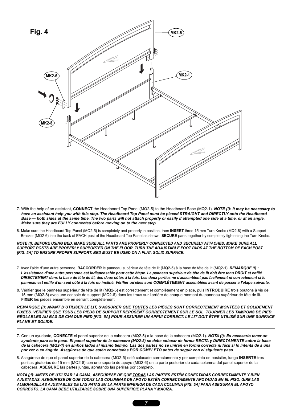 Fig. 4 | Bell'O B594KMB King Size User Manual | Page 7 / 8