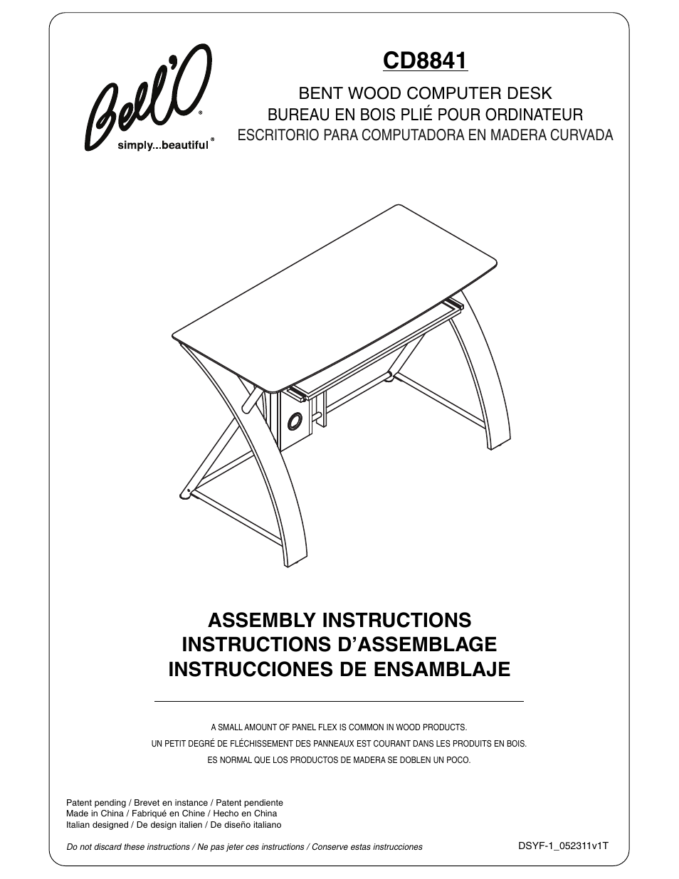 Bell'O CD8841 User Manual | 12 pages