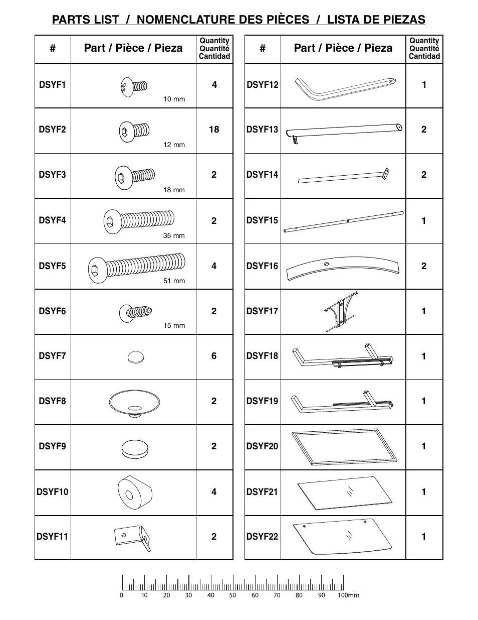 Part / pièce / pieza | Bell'O CD8841 User Manual | Page 3 / 12