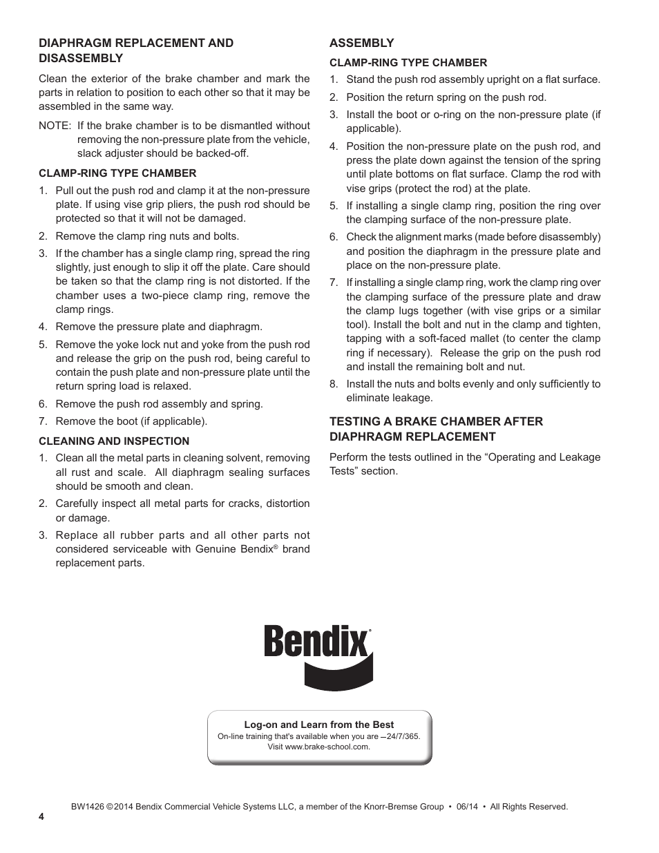 Bendix Commercial Vehicle Systems BRAKE CHAMBERS User Manual | Page 4 / 4