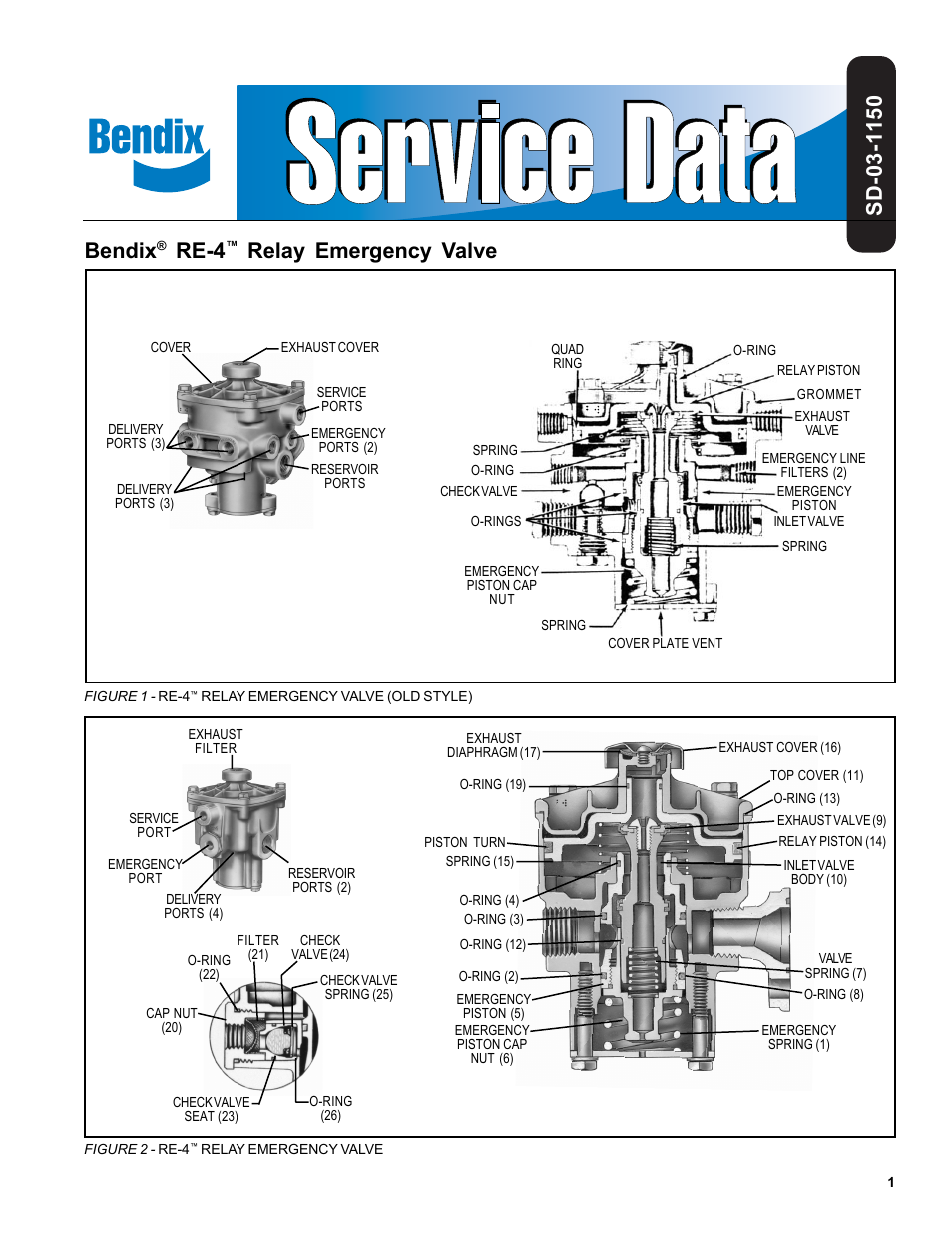 Bendix Commercial Vehicle Systems RE-4 RELAY EMERGENCY VALVE User Manual | 4 pages