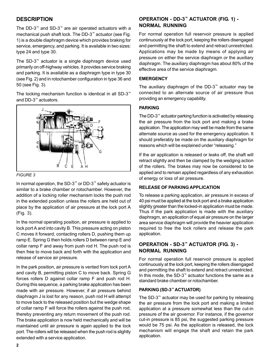 Description | Bendix Commercial Vehicle Systems SD-3 SAFETY ACTUATORS User Manual | Page 2 / 6