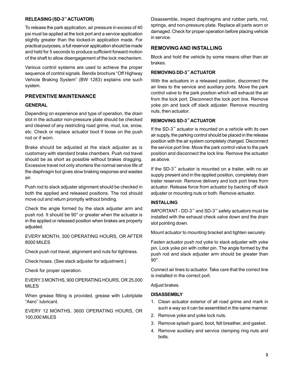 Bendix Commercial Vehicle Systems SD-3 SAFETY ACTUATORS User Manual | Page 3 / 6