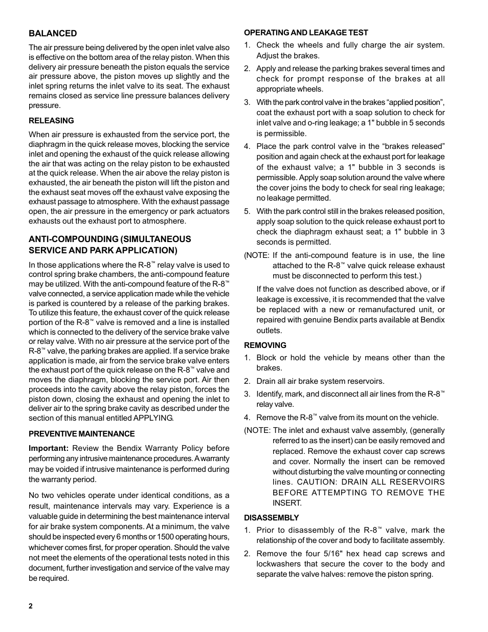 Bendix Commercial Vehicle Systems R-8 RELAY VALVE User Manual | Page 2 / 4