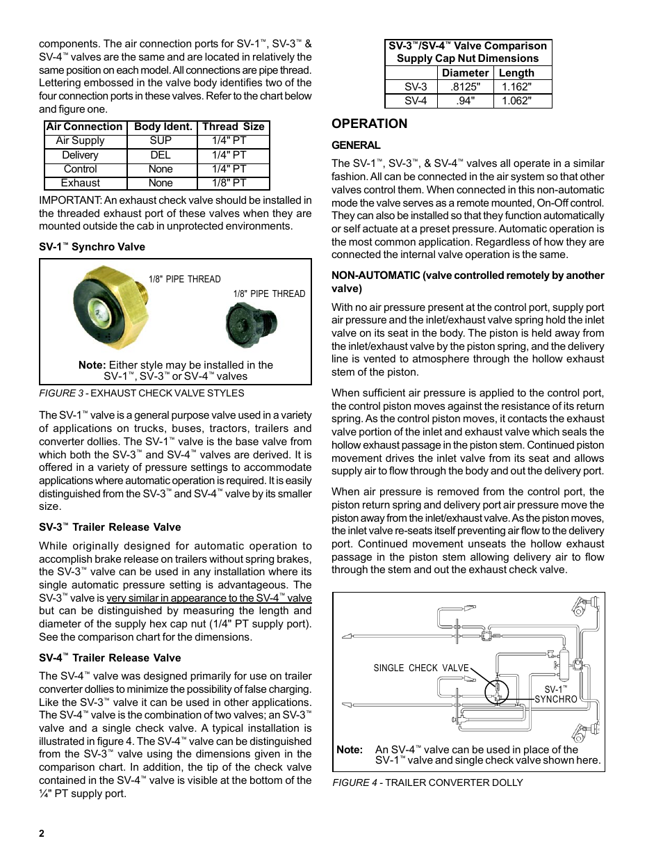 Operation | Bendix Commercial Vehicle Systems SV-1 SYNCHRO/SV-3 TRAILER RELEASE User Manual | Page 2 / 6
