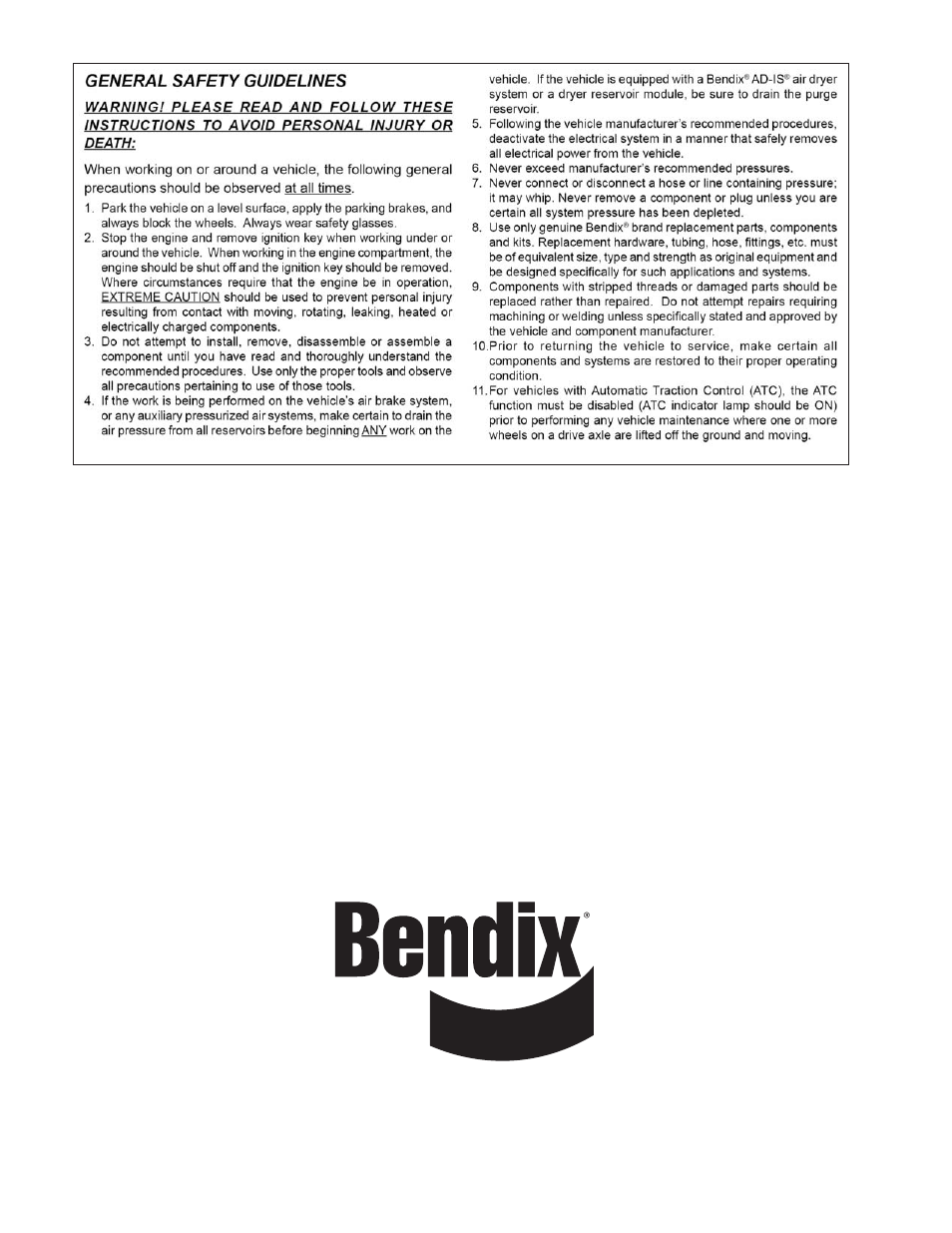 Bendix Commercial Vehicle Systems SR-1 SPRING BRAKE VALVE User Manual | Page 8 / 8