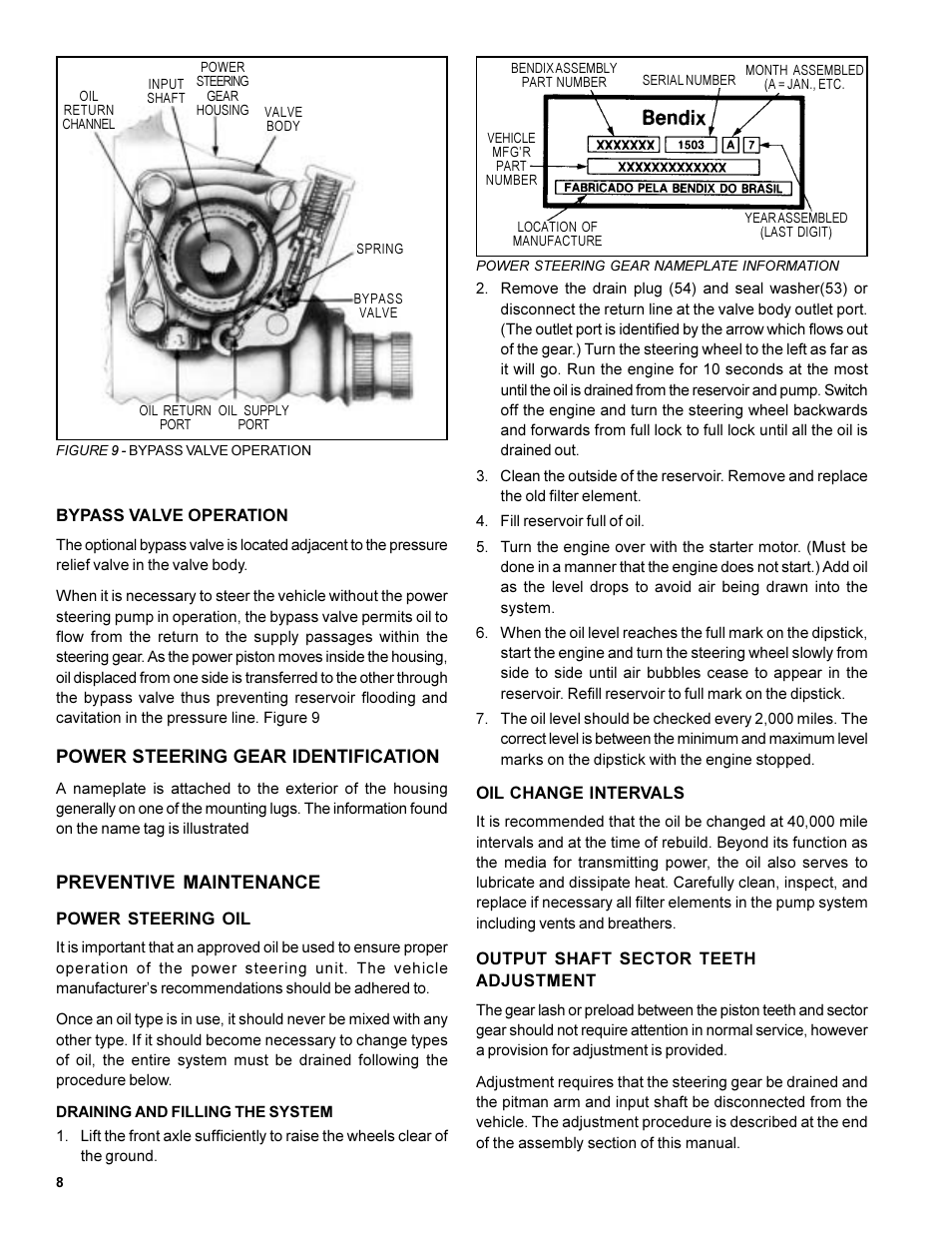 Bendix Commercial Vehicle Systems C-300N HYDRAULIC POWER STEERING1/99 User Manual | Page 8 / 31