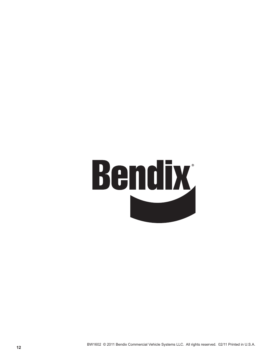 Bendix Commercial Vehicle Systems ASA-5 AUTOMATIC SLACK ADJUSTER 2/11 User Manual | Page 12 / 12