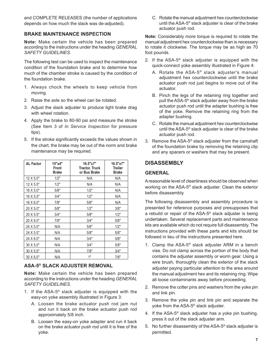 Disassembly | Bendix Commercial Vehicle Systems ASA-5 AUTOMATIC SLACK ADJUSTER 2/11 User Manual | Page 7 / 12